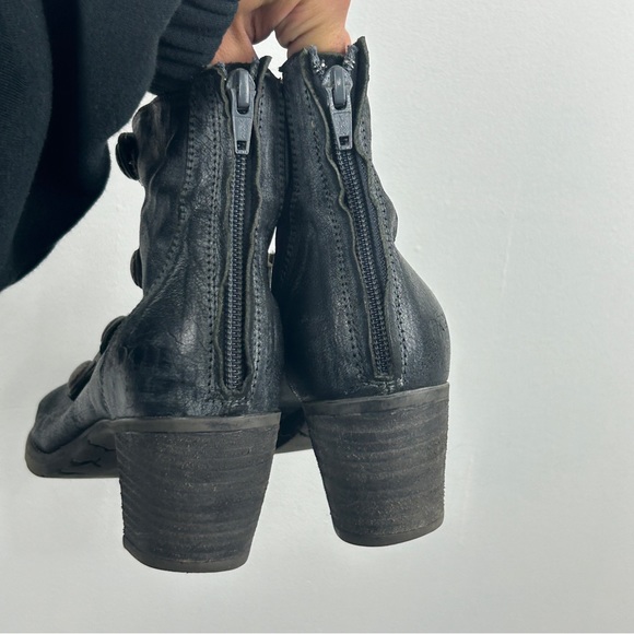 Dkode Perforated Leather Ankle Boots - Picture 5 of 7